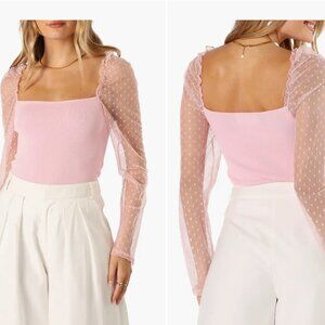 Rigala Sheer Swiss Dot Sleeve Top